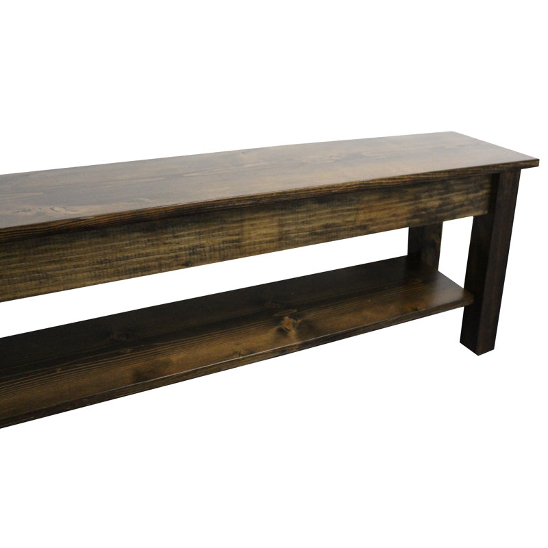 Lothair Upholstered Storage Bench, 17" H x 72" W x 12" D, Dark Walnut