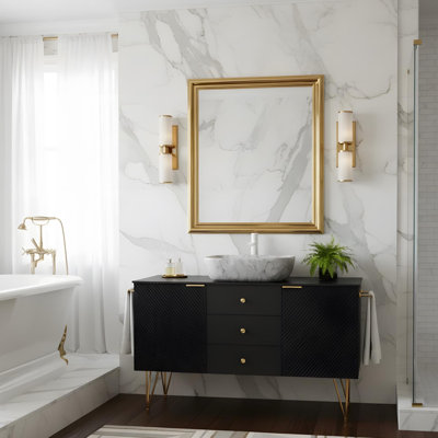 Meuble-lavabo 48 po avec vasque en céramique blanche
