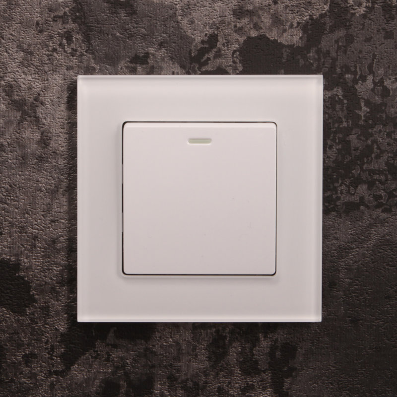 Crystal PG 1 Gang Rocker Light Switch White Intermediate, White