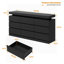 Commode 9 tiroirs pour la chambre à coucher - Grande commode 63 po avec lumière, grand meuble télé multifonctionnel pour le salon, l'entrée, le couloir, noir-736796381-723340338