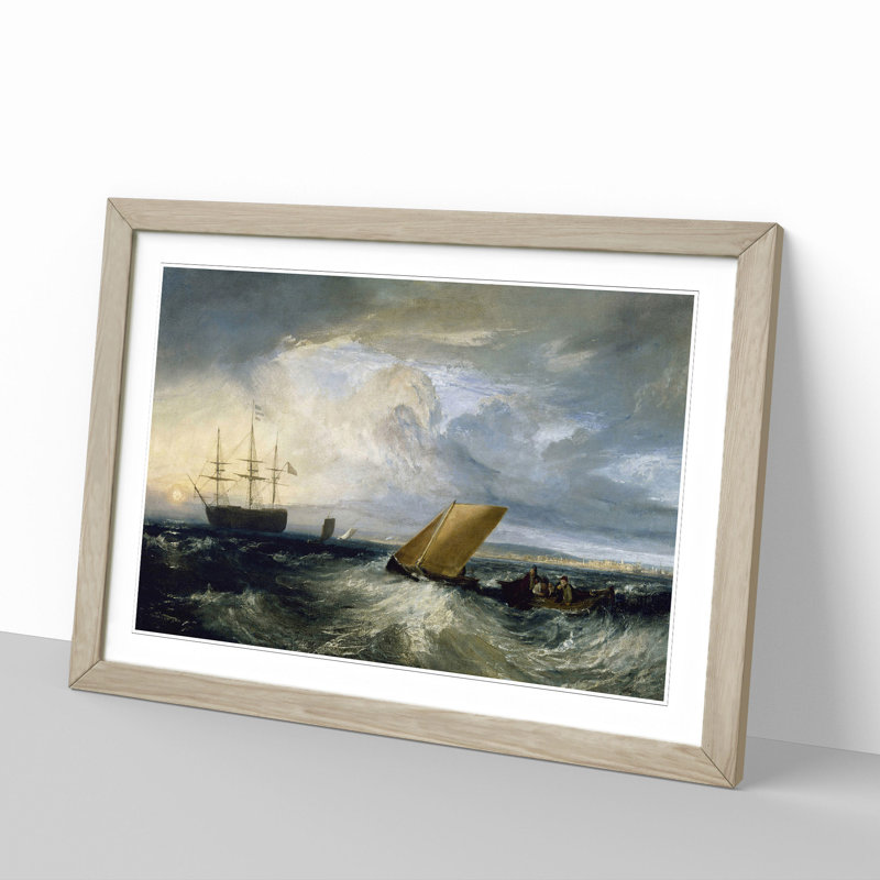 Sheerness as Seen from the Nore by Joseph Mallord William Turner - Framed Print, 27cm H x 36cm W x 2cm D, Oak Framed