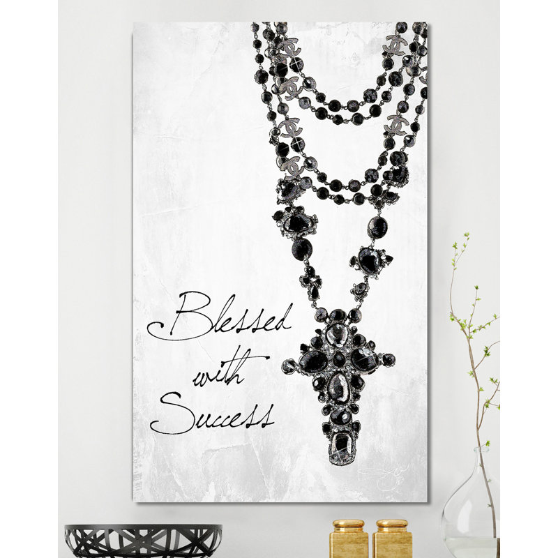 «Blessed with Success», art textuel, Toile tendue, H 30 po x l 18 po x P 1 po