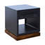 Table de bout Nora 22 po, aucun assemblage requis, denim bleu et finition whisky-814264299