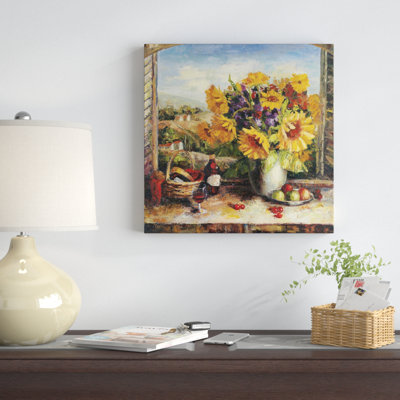 " Sunflowers With Fruit And Wine II " by Hong
