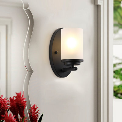 1-Matte black dimmable glass wall lamp