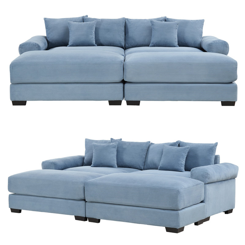 Canapé modulaire surdimensionné de 92 po Cloud, Bleu