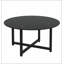 Table basse ronde 35,5 po noir, table basse transparente
