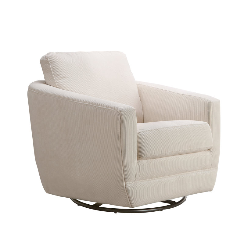 Gogh Swivel Glider, Ivory Corduroy