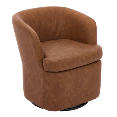 Faux Leather Swivel Dining Chair