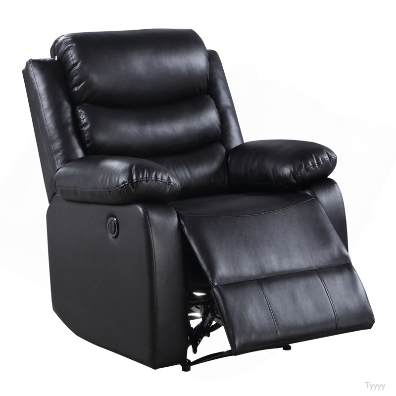 Fauteuil inclinable électrique avec accoudoirs coussinés, Noir