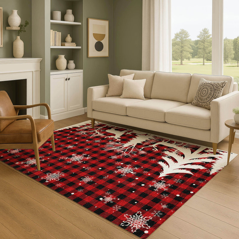 Tapis de vacances d'hiver de qualité supérieure lavable à la machine Castillon AMF1824, Rectangle 9 pi x 12 pi