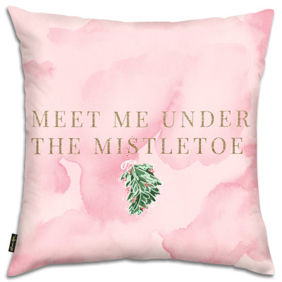 Meet Me Under The Mistletoe Throw Pillow