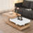 Modern Rotatable Coffee Table with LED Lights for Living Room