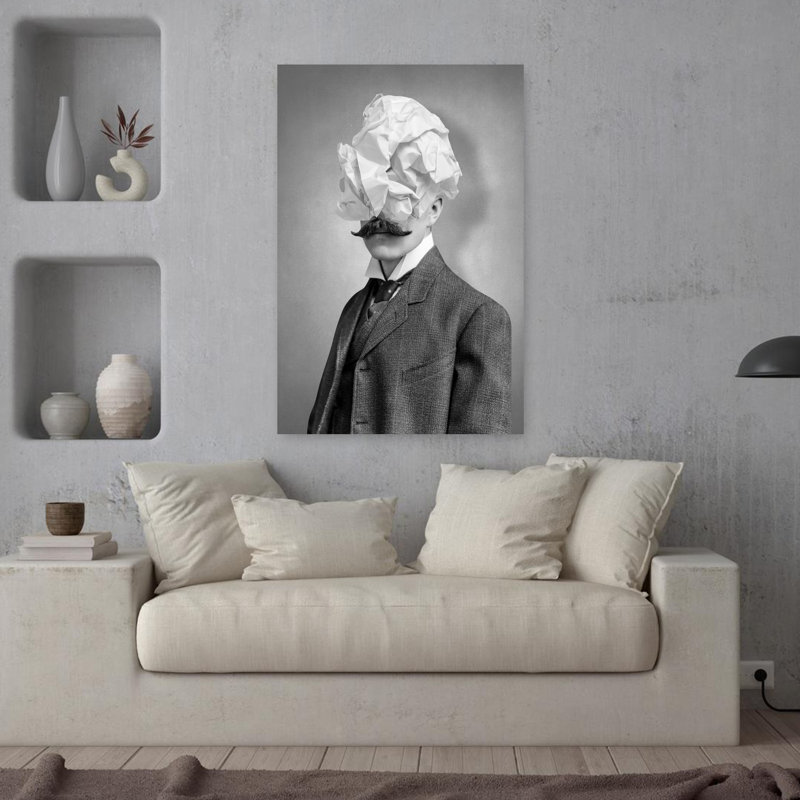 «He Trash», art mural rétro, H 36 po x l 24 po