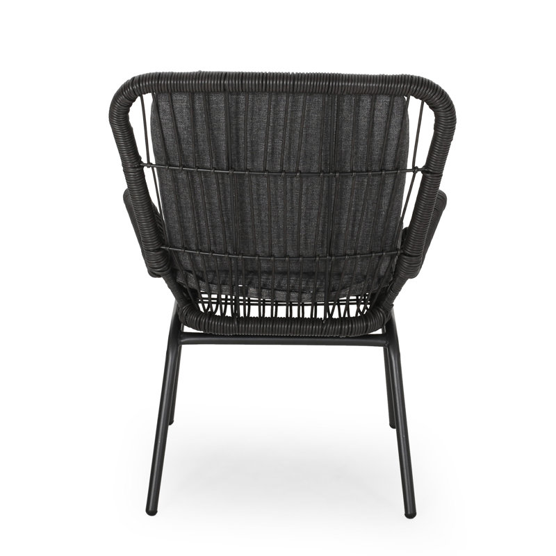 Chaise grise avec support en fer robuste et pieds imperméables Club Strong - Coussin