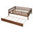 Full Size Wood Daybed With Trundle And Fence Guardrails, Walnut-494409460-494409458