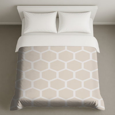 Beige Hexagon Pattern Duvet Covers