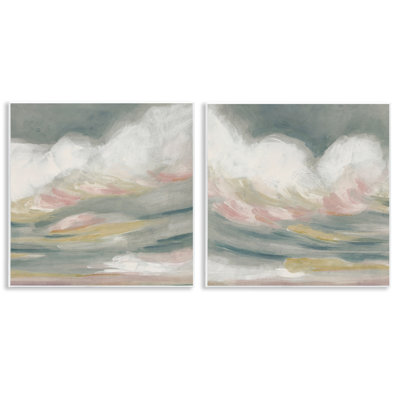 Ensemble de 2 plaques murales Wispy Pink Mountains par June Erica Vess