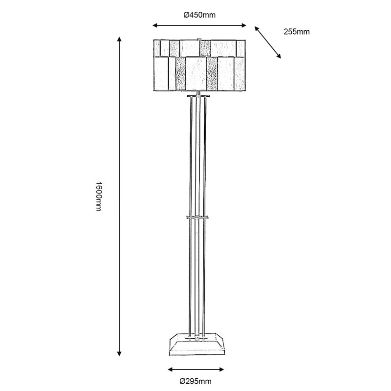 Mykonos 160cm Bronzed Floor Lamp with Outlet