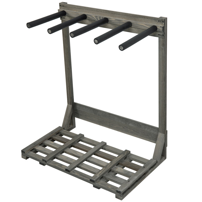 Wood Freestanding Ski/Snowboard Rack, Grey