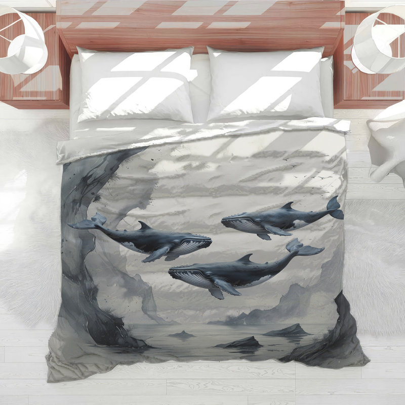Édredon baleine à bosse dans l'océan, Grand lit