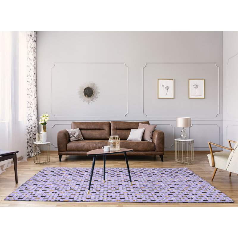 Tapis mauve Kitty Cat, Rectangle 5 pi x 7 pi