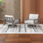 Ensemble de 2 fauteuils pivotants d'extérieur avec structure en aluminium et coussins d'assise profonds, chaises longues pour terrasse, jardin et balcon, chêne blanchi
