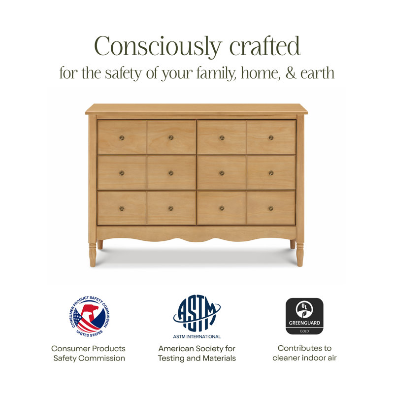 Liberty 6 Drawer 48" W Double Dresser, Honey