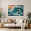 Hawaiian Breaking Waves, art mural en métal bleu-1976179096