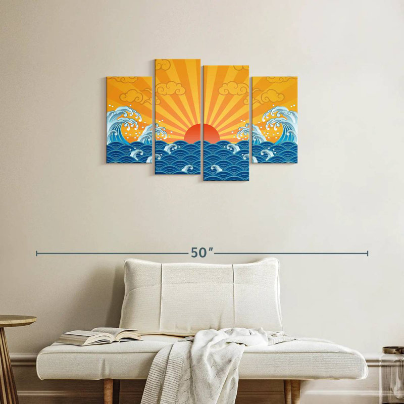 Gillard Oriental Sunrise Waves, H 22 po x l 36 po