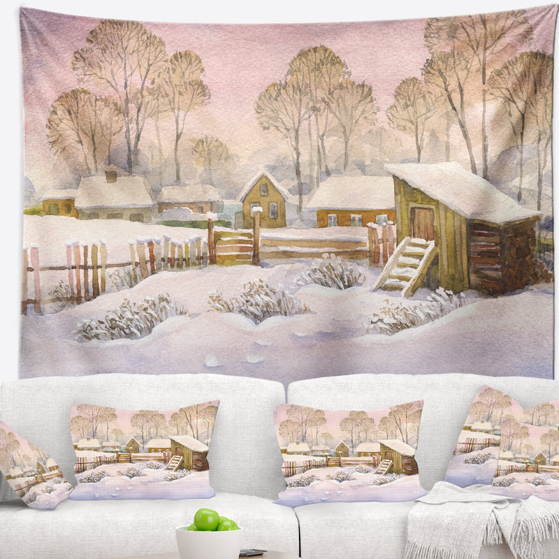Tapisserie en polyester avec accessoires suspendus en polyester old winter, H 50 po x l 60 po