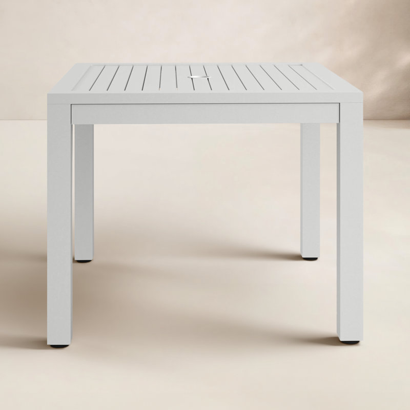 Naples Outdoor Square Dining Table, Satin White, 29"H x 36"W x 36"W