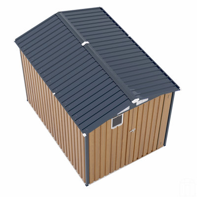 6X8ft Outdoor Steel Storage Shed, Lockable Doors, Compact Metal Tool Shed For Garden, Backyard, Patio, Utility, And Bike Storage