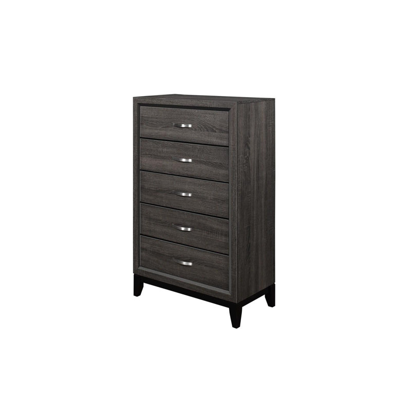 Ensemble de chambre à coucher avec lit plateforme en bois nickel 3 et 4 Rodelfo Malissa, Simple