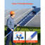 Ensemble de nettoyage de panneau solaire, ensemble de poteau alimenté à l'eau avec brosse de nettoyage, distributeur de savon, poteau télescopique en aluminium extensible de 33 pi, tête de brosse rotative à 180 °, pour panneaux solaires montés sur le toit, fenêtres-125528268