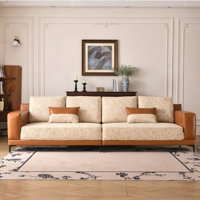Mid-Century Washable Straight Sofa