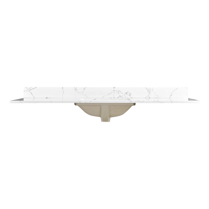 61 Inch Engineered Stone Vanity Top With Single Rectangular Sink