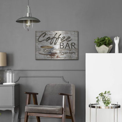 «Shiplap Coffee Sign B» par Jean Plout, art mural en métal