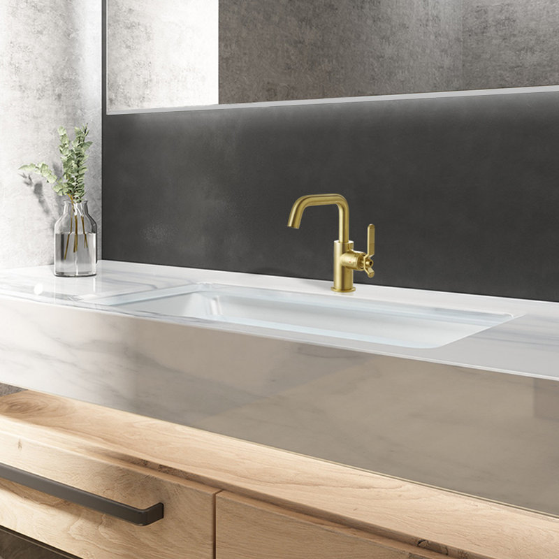 Single-Handle Bathroom Faucet with Drain Assembly