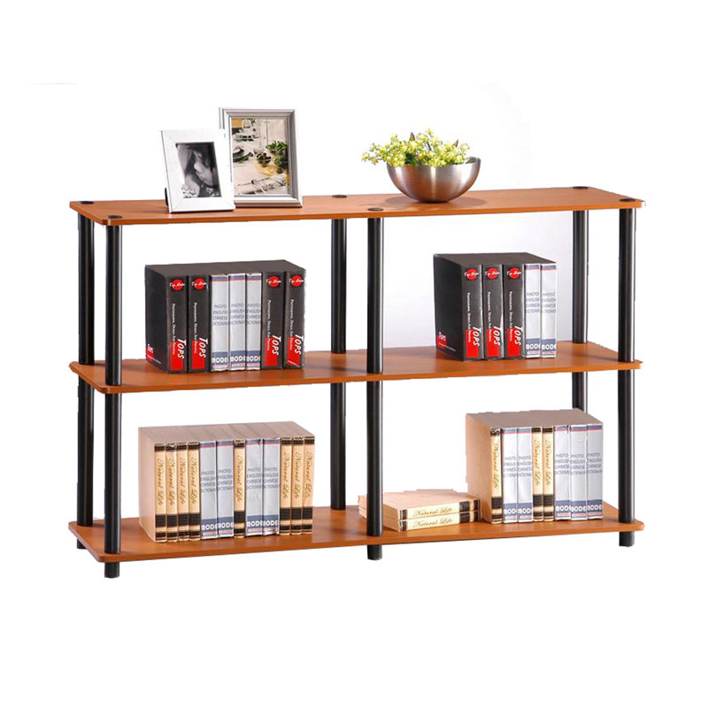 Glenda 119.9cm W Plastic Shelving Unit, Light Cherry/Black