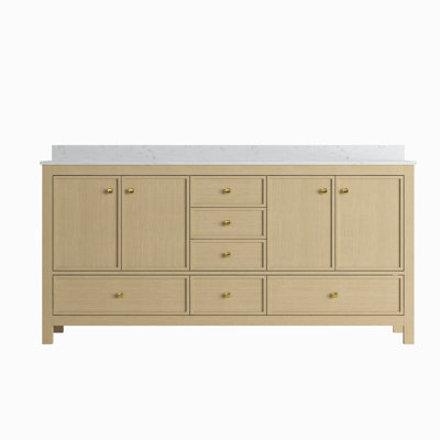 Aura Double Bathroom Vanity With Countertop Double Undermounted Sink
