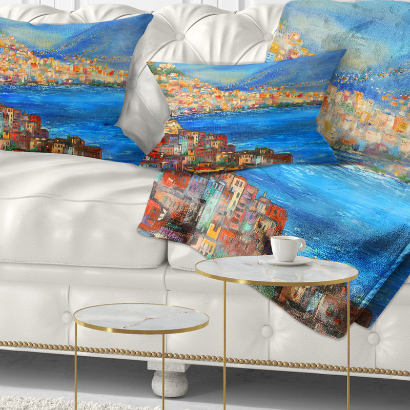 Oreiller Seascape Naples Today, Rectangulaire, 12 po x 20 po