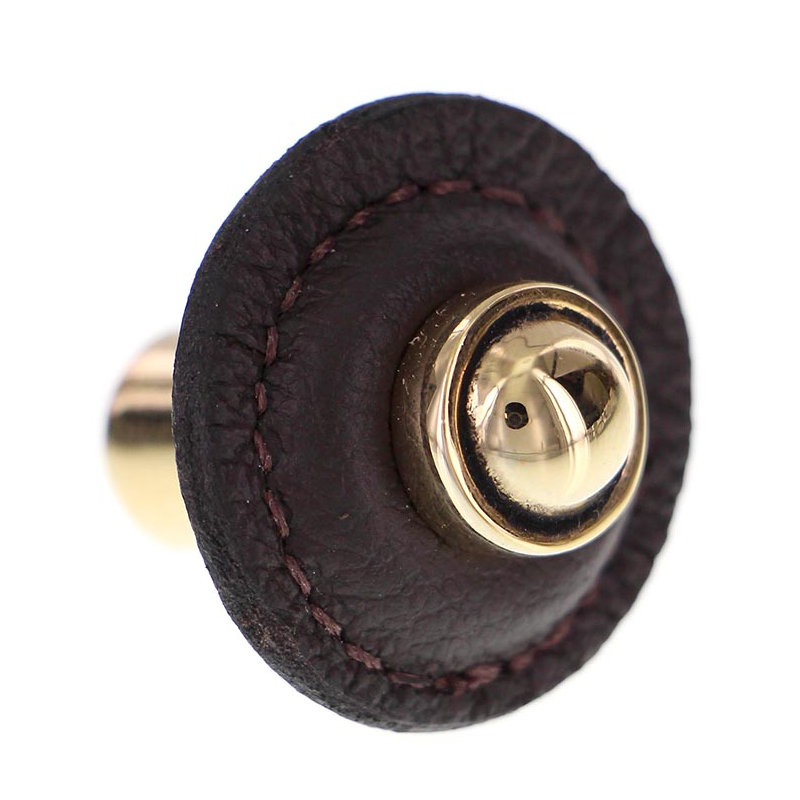 Sanzio Mushroom Knob, Satin Nickel, Brown