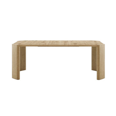 Rectangular Wooden Dining Table With 1 Extendable Leaf In Oak