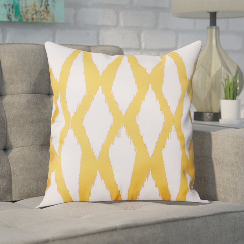 Ikat Reversible Throw Pillow, Purple, 16" x 16"