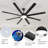 Brixham 8-Blade Standard Industrial LED Ceiling Fan with Remote and Intelligent Control and Voice Function-1114541619