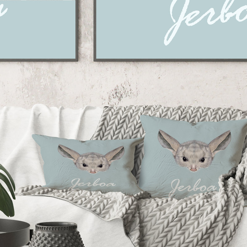 Portrait of Jerboa - coussin décoratif traditionnel imprimé