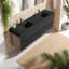 Meuble-lavabo moderne noir avec lavabo en quartz