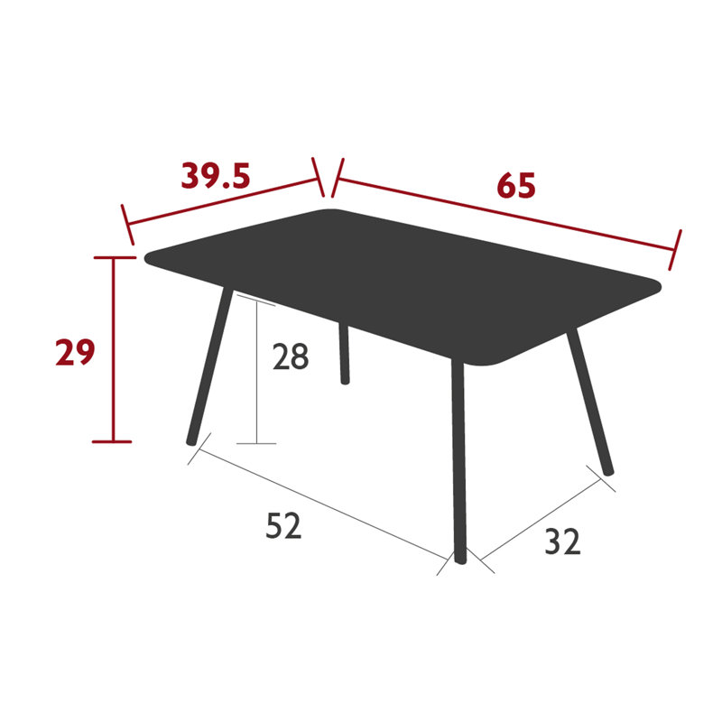 Luxembourg Outdoor Dining Table, Storm Gray, 39.5" W x 65" L x 29" H
