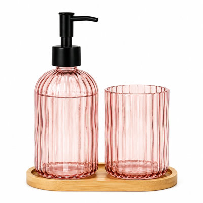 13.5 oz Vertical Ribbed Vanity Accessory Set